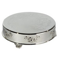 Silver Plated Round Cake Plateau/ Plate with Rose Pattern (14" Diameter)